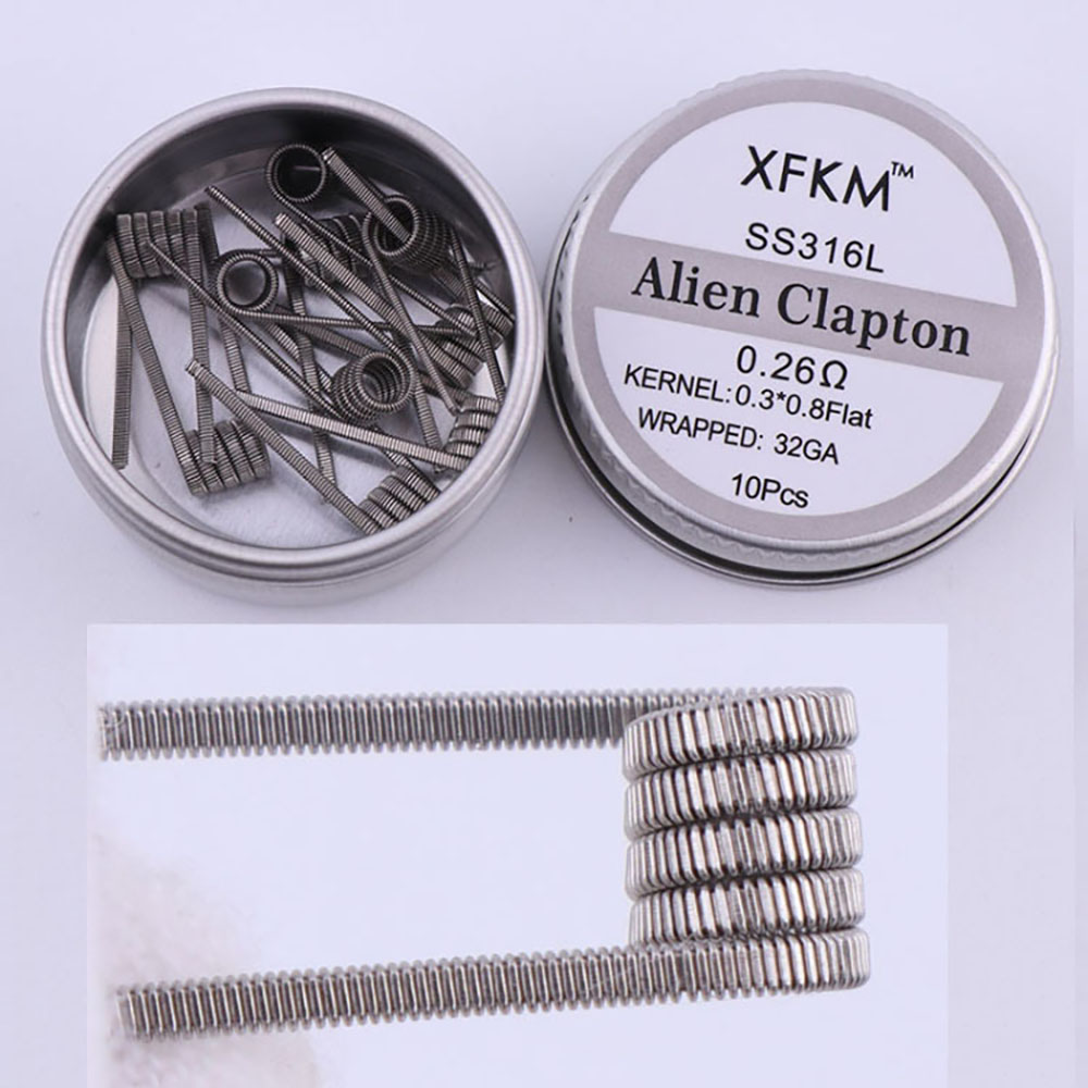 SS316L 10Pcs/Box Prebuilt Coil - Clapton Wire Pre Built recension och pris