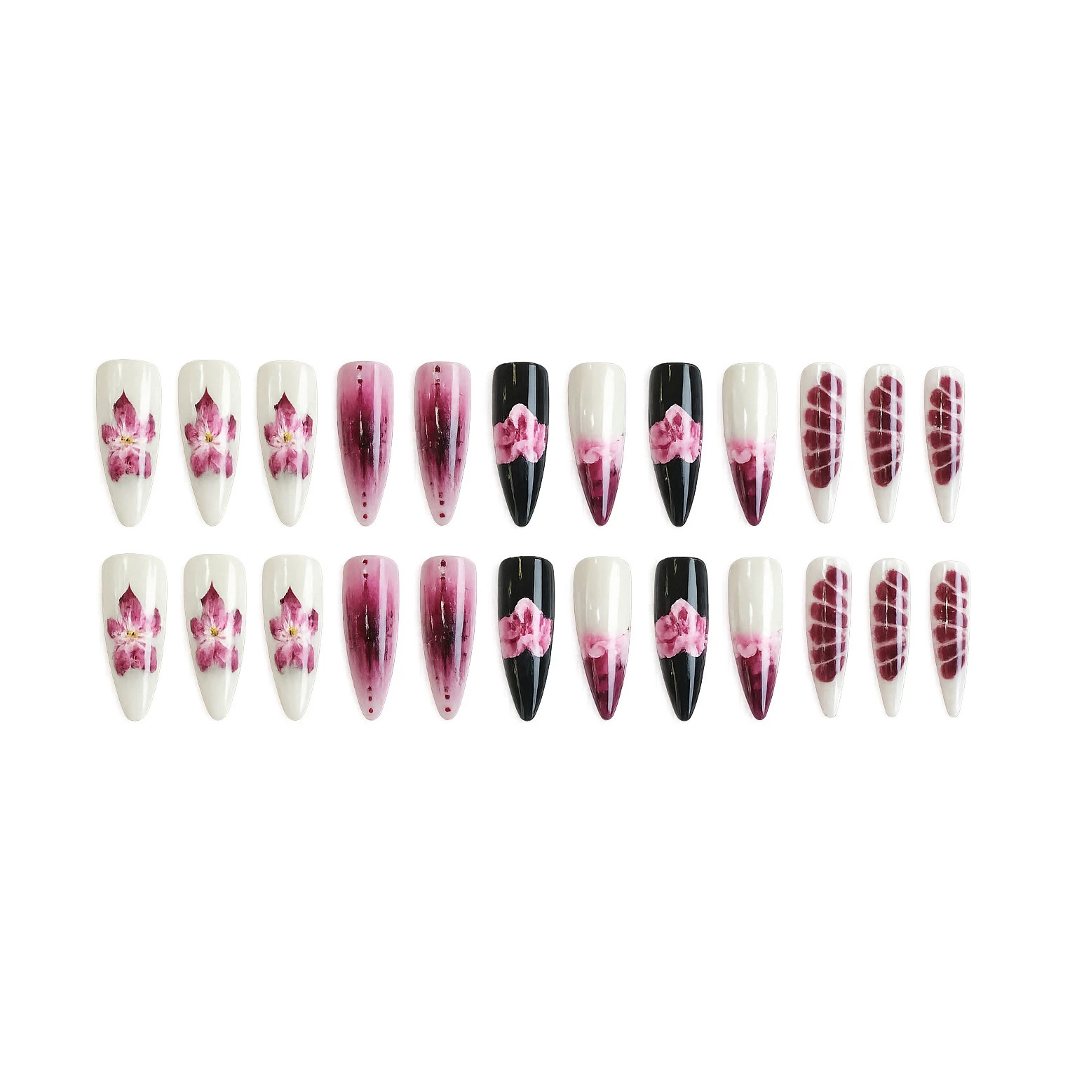 24Pcs Black Gradient Press On  - Drip Tip Resin recension och pris